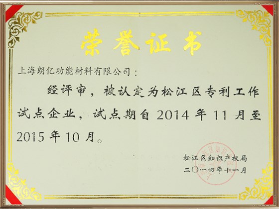 松江區(qū)專利試點(diǎn)企業(yè)